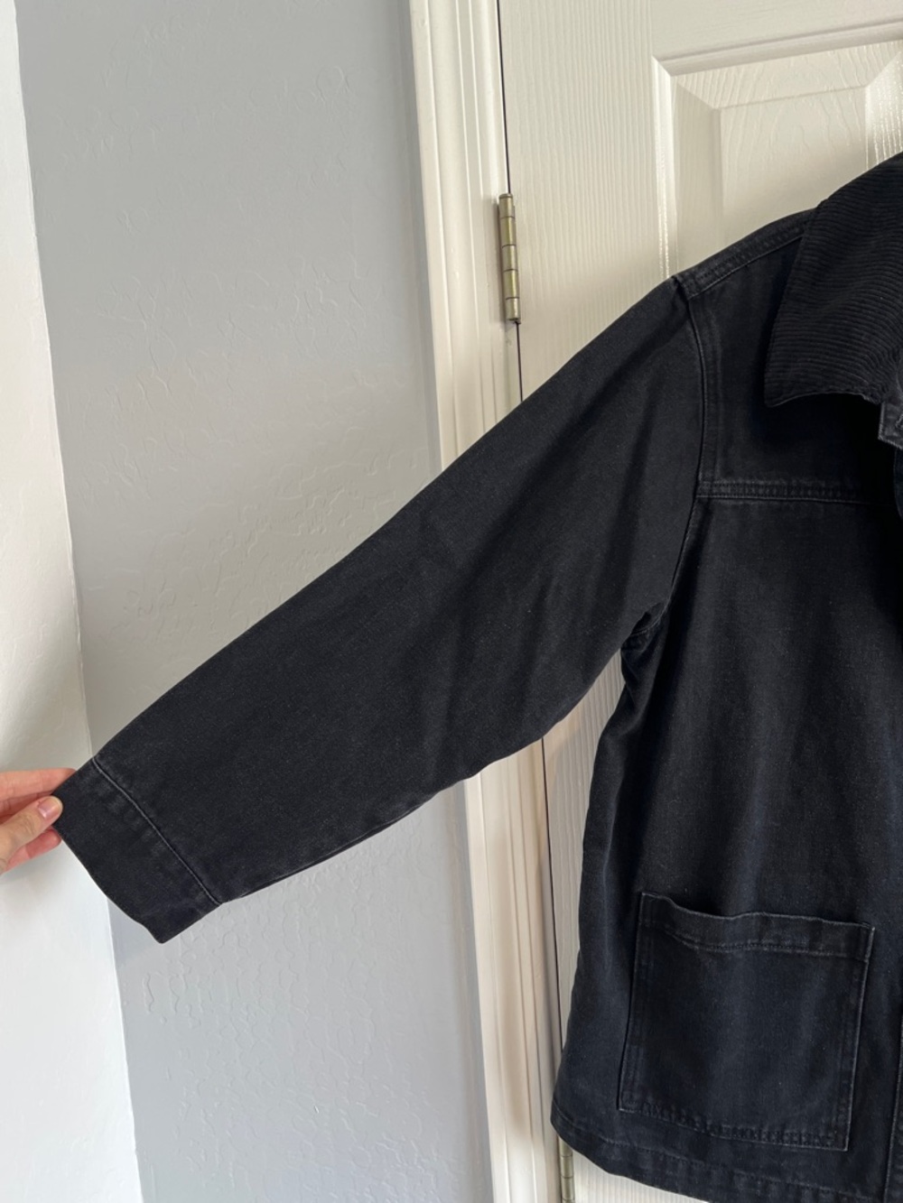 Vigoss black corduroy western denim jacket oversized size women’s large - Picture 4 of 7